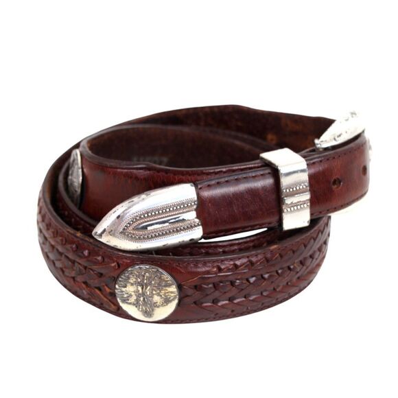 Onyx by BRIGHTON BROWN GENUINE LEATHER 1 1/8"Wd CASUAL DRESS BELT Sz 40 (G37 - Picture 5 of 15